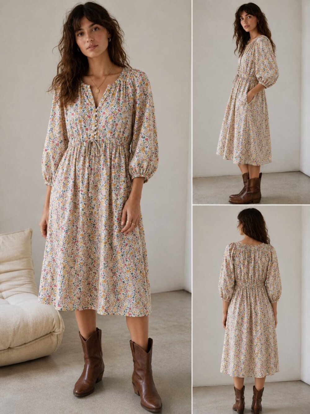 The Great. Bonnet Midi Dress Size 3 US Large